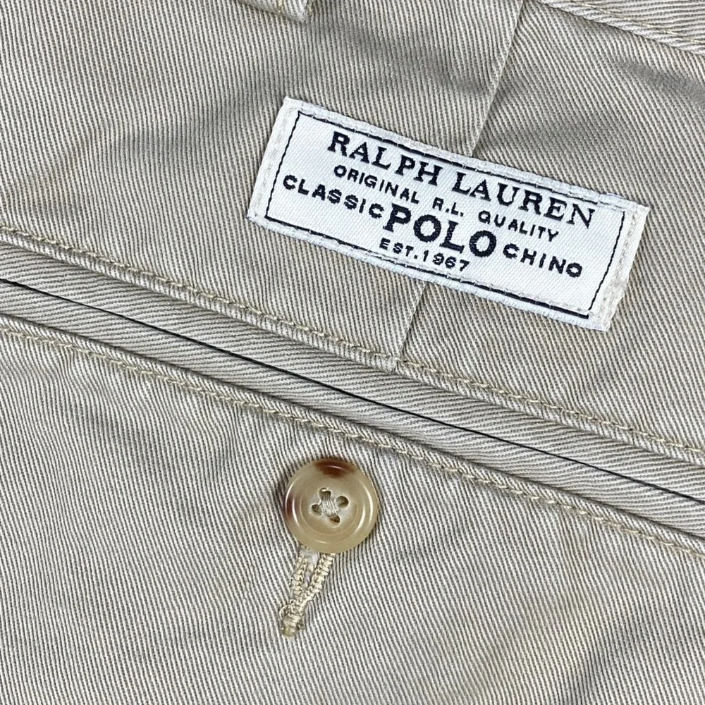 Polo Ralph Lauren Prospect Shorts Mens 36 Tan Khaki Classic Chino Cotton Vintage